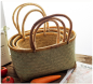 Preview: 360Home Handkorb Flechtkorb Flechtasche aus Bambus